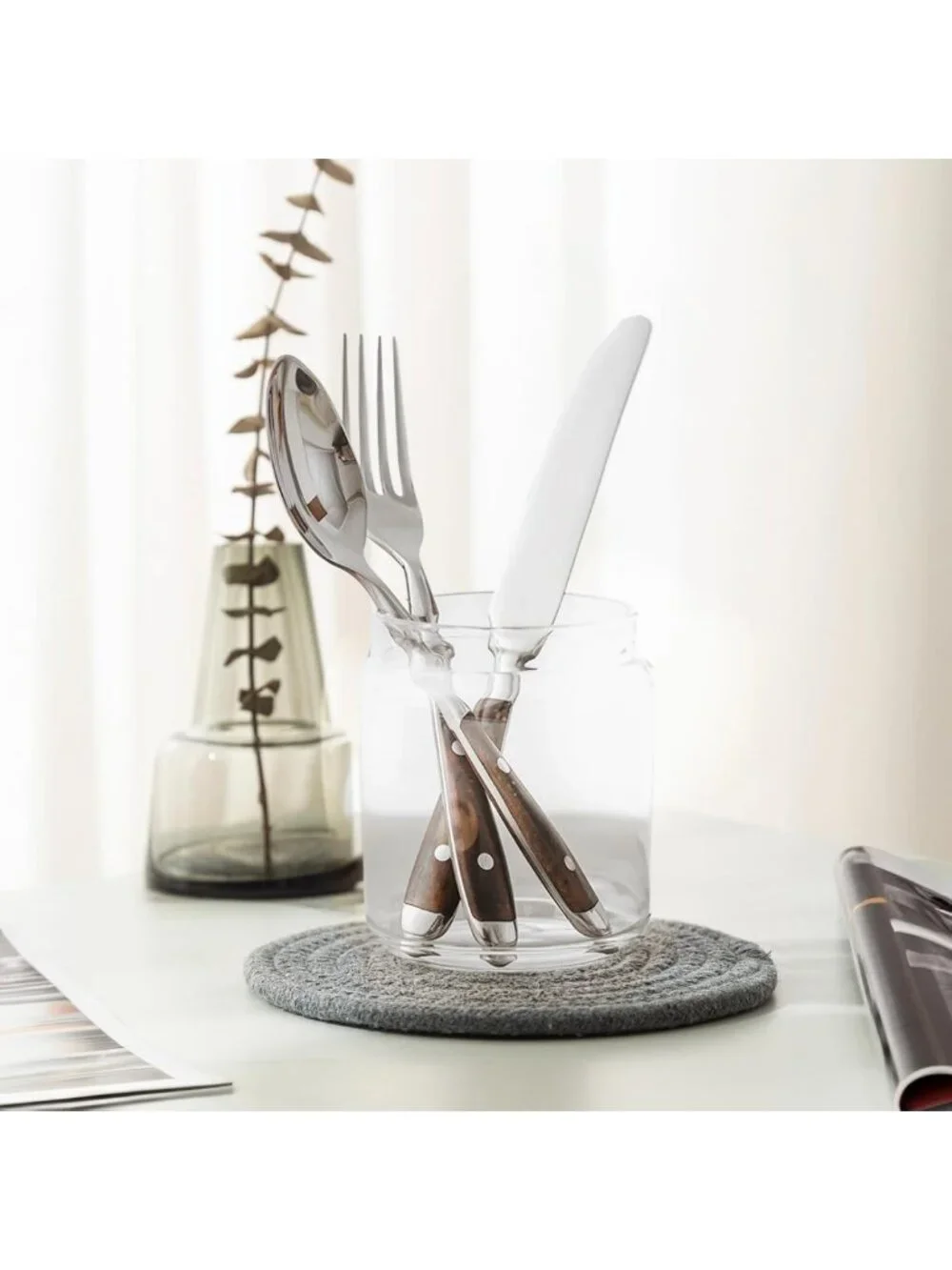 20-Piece Vintage Silverware Set for 4, Stainless Steel Cutlery, Dishwasher Safe